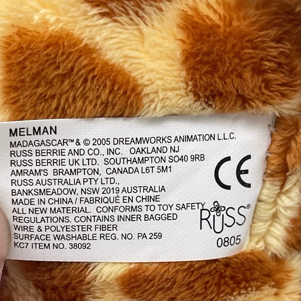 NWT Madagascar Melman 20” Plush Stuffed Animal - Picture 7 of 7